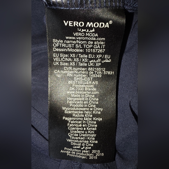 NWT Vero Moda Navy Blue Tank Top with Lace, XS - Picture 7 of 7